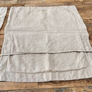 Bella Notte Set of Two Pillow Shams 100% Linen Beige Homespun Standard Sham